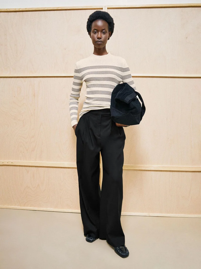 Creme gestreepte longsleeve alaania