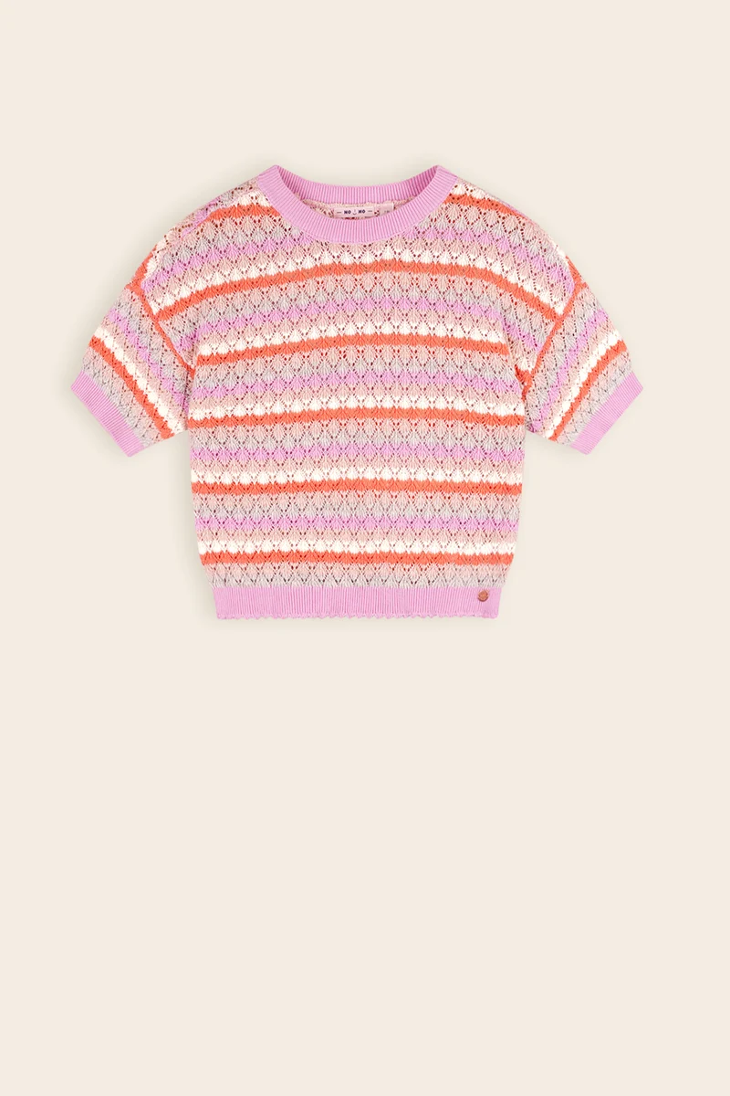 Keya Gebreide Cropped Sweater Roze
