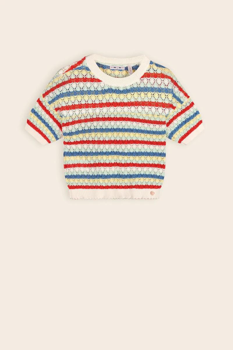 Keya Gebreide Cropped Sweater Ivoor