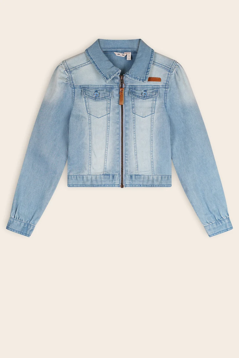 Donna Denim Jas met Rits Licht Blauw