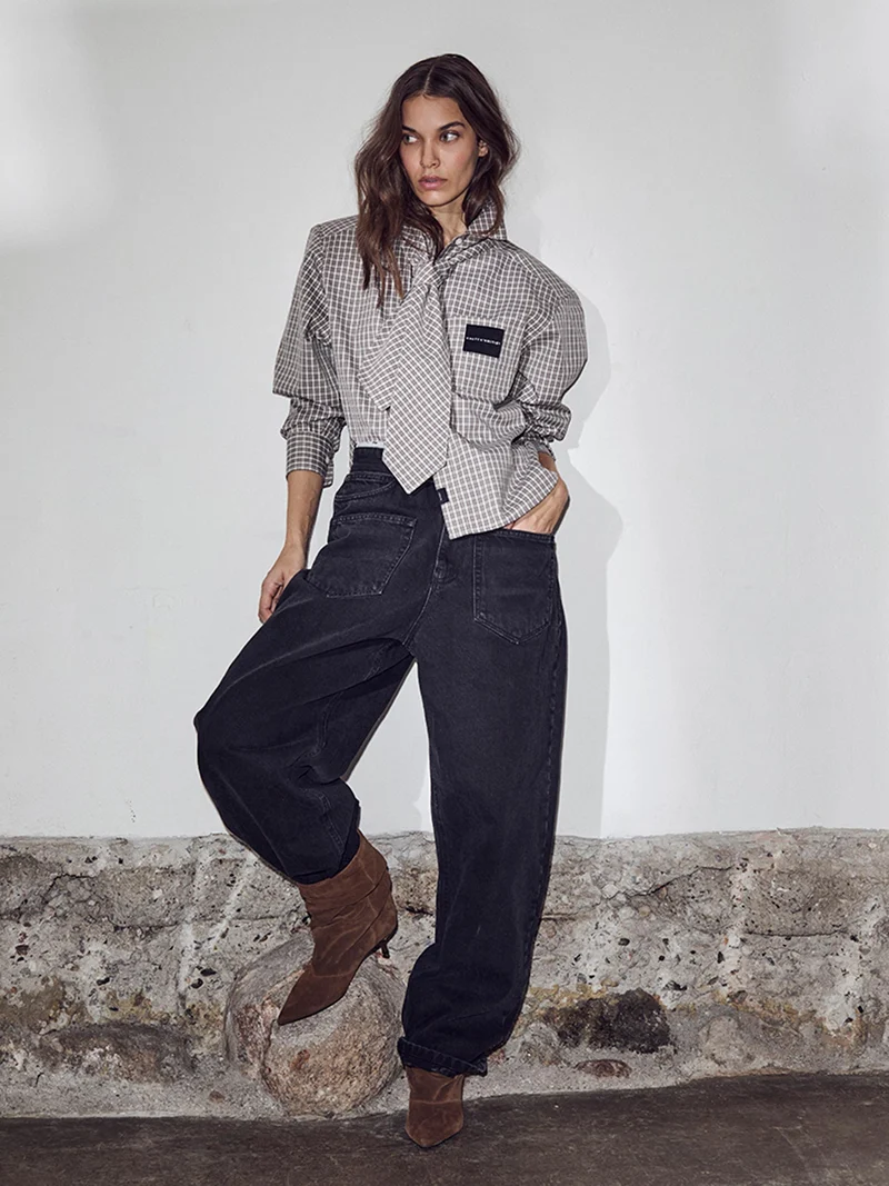 Zwarte jeans flip waist
