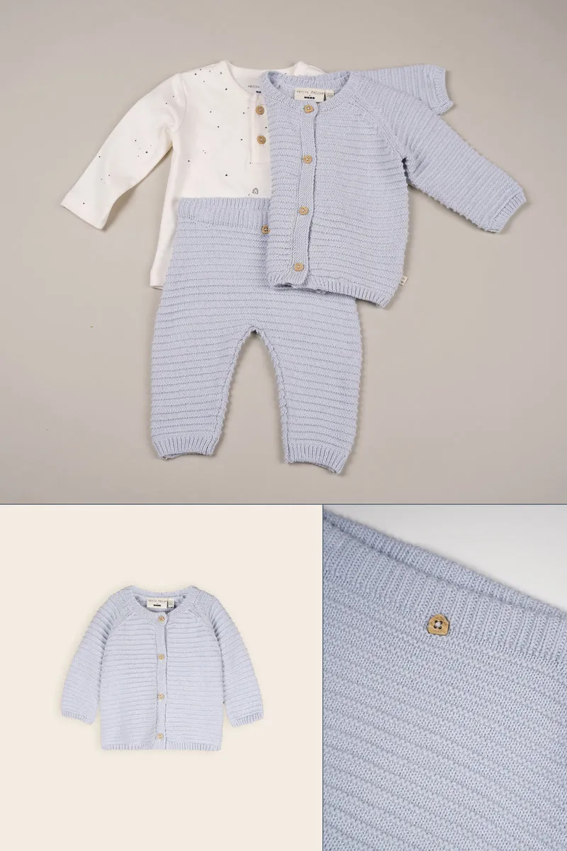 Kiki Gebreid Vest Heather Blue