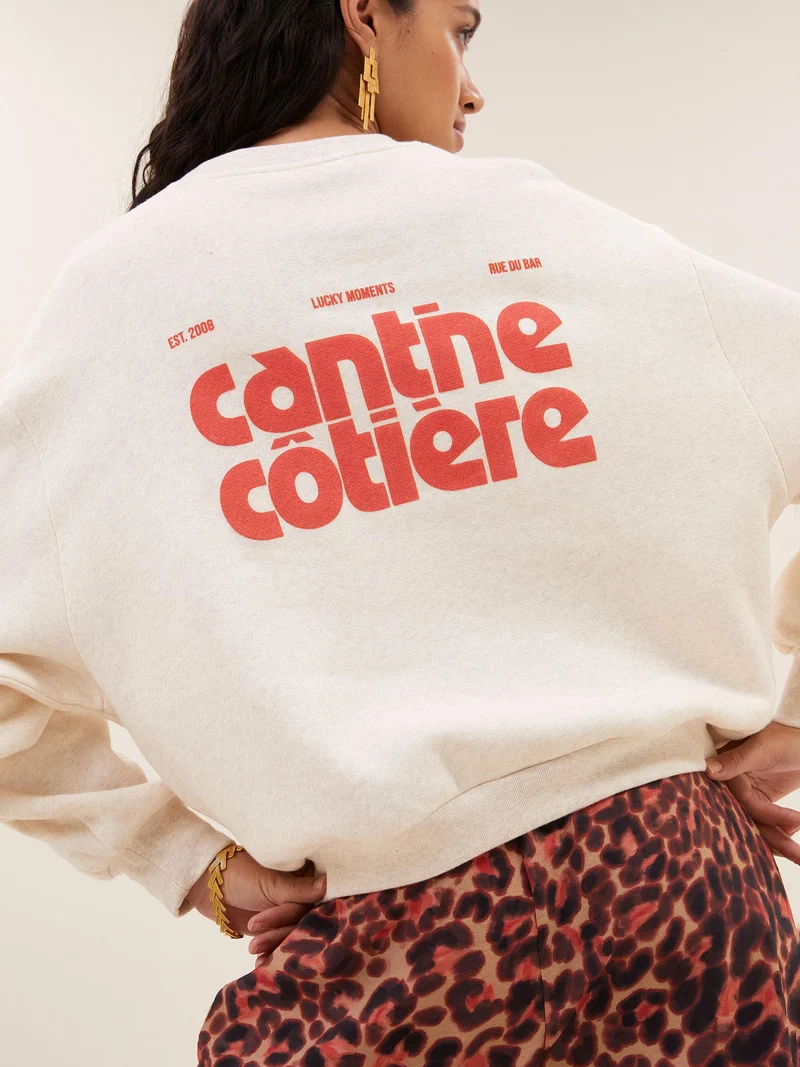 Beige sweater met print lili