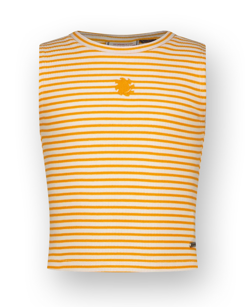 Top Icon-Crop stripe rib