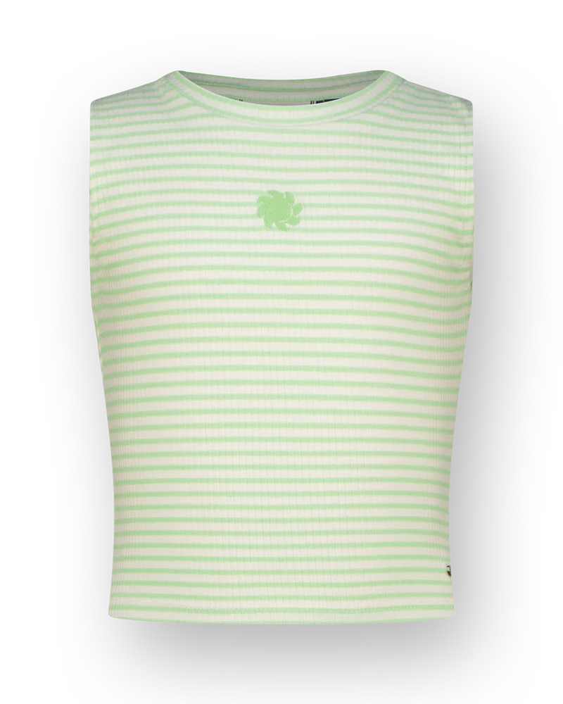 Top Icon-Crop stripe rib