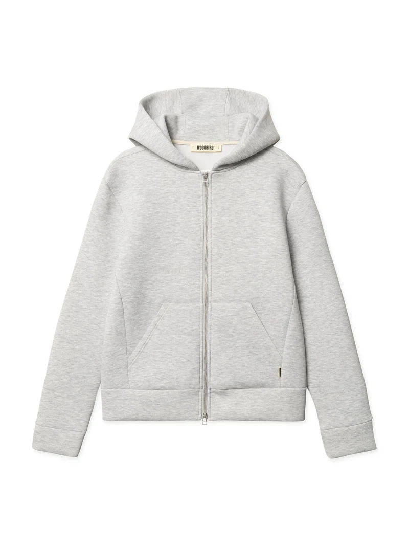 Lichtgrijze scuba zip hoodie wuji