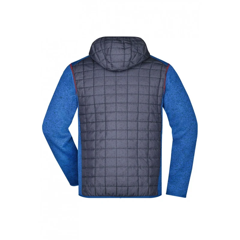 James & Nicholson - Knitted Hybrid Jas - Royal Melange/Anthracite Melange