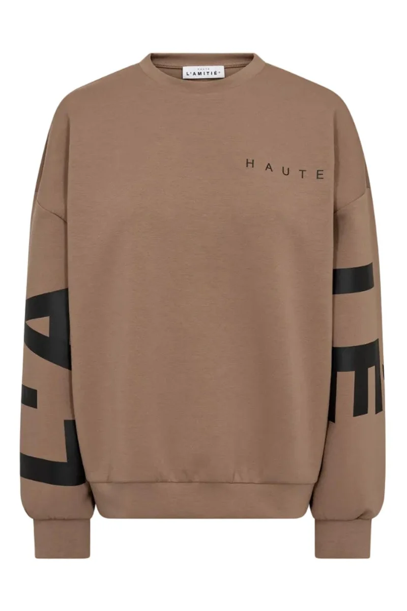 Haute L'Amitié - Maxi Split Logo Sweat HL10413 - Walnut