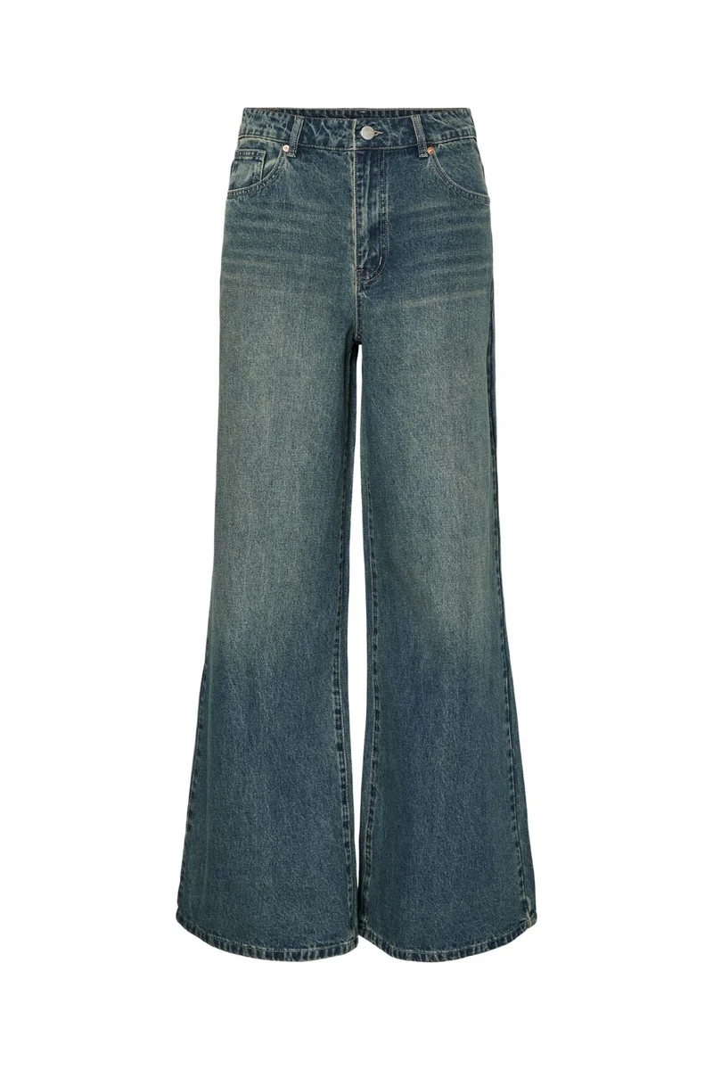 YAS - Yassiva Hmw Wide Jeans - 4828816 Medium Blue Denim Brown Wash