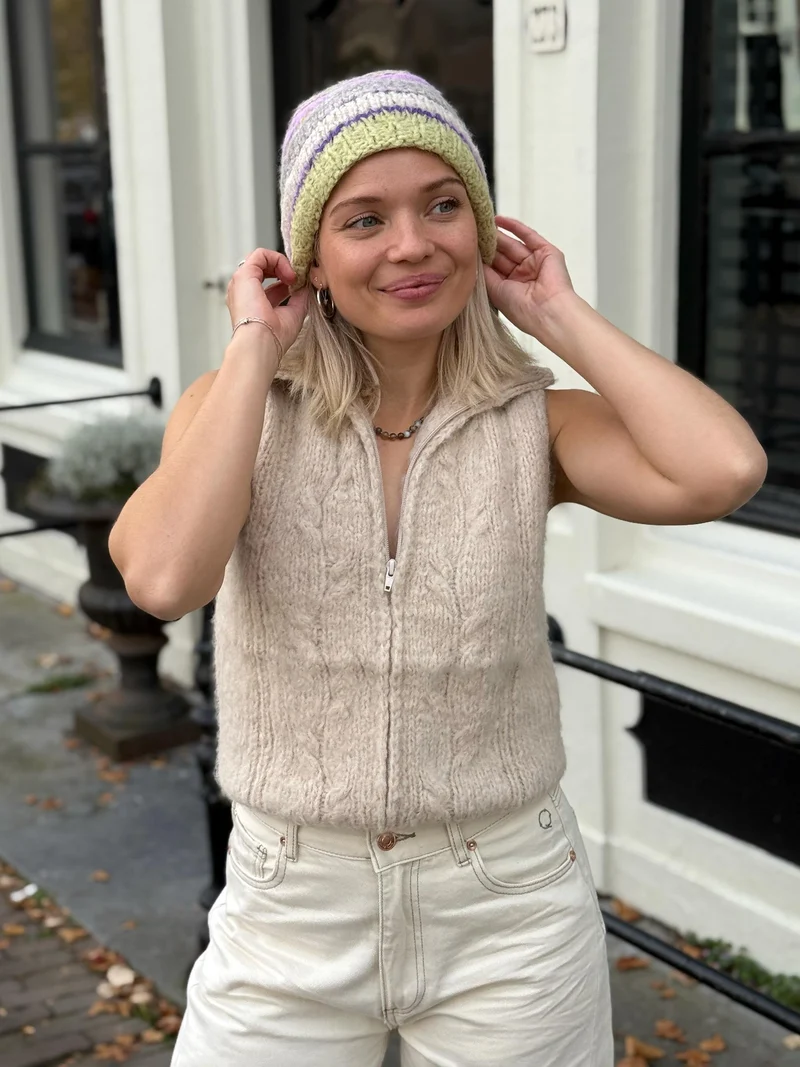 Zacht alpaca gilet met rits chaleco elisa