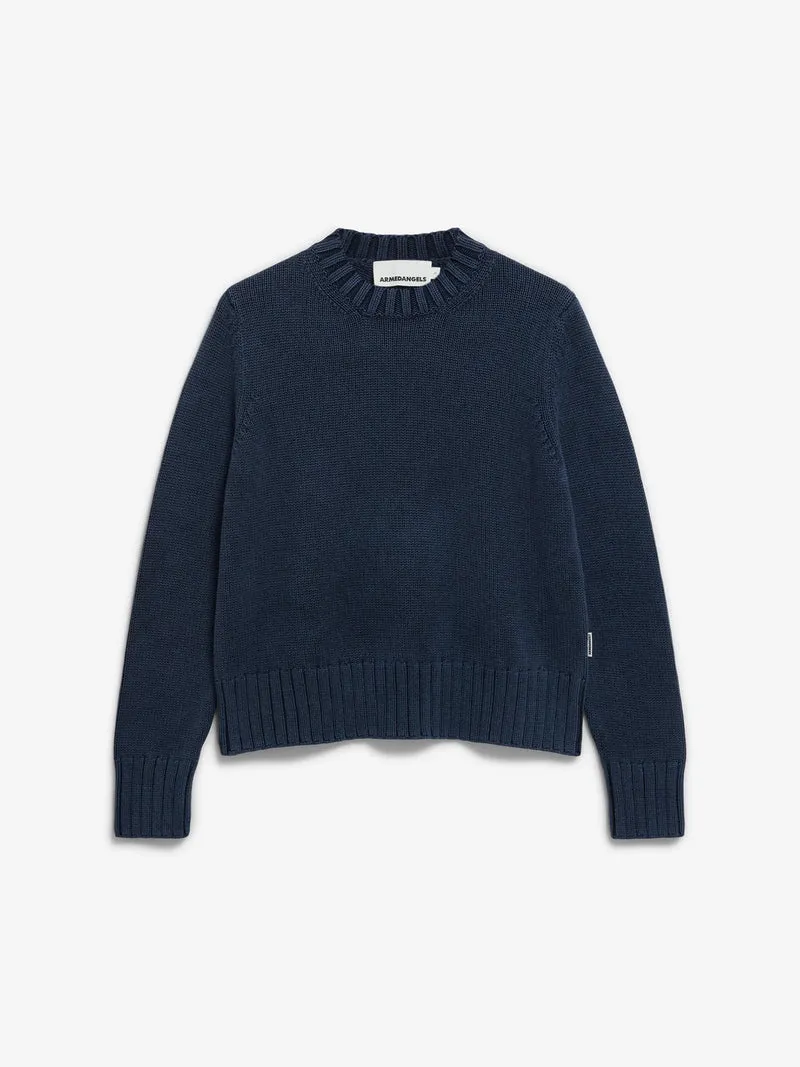 Navy gebreide trui amaliaas gmt dye