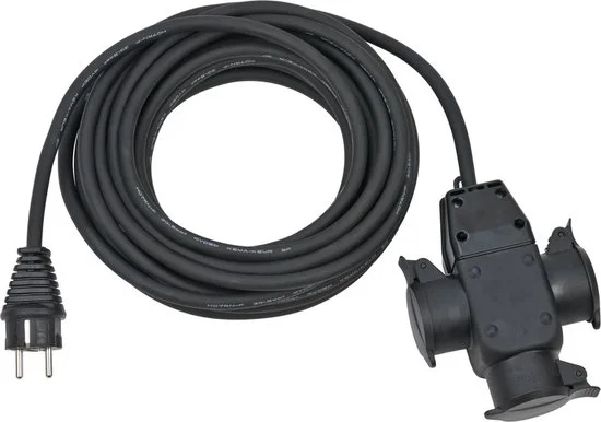 Brennenstuhl Verlengsnoer 3-voudig IP44 10m Zwart - Nieuw Outlet