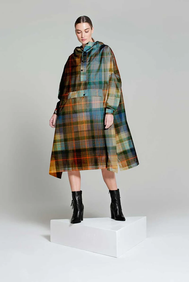 Regenponcho tartan