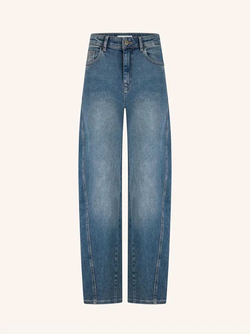 Blauwe jeans begum mid denim pants