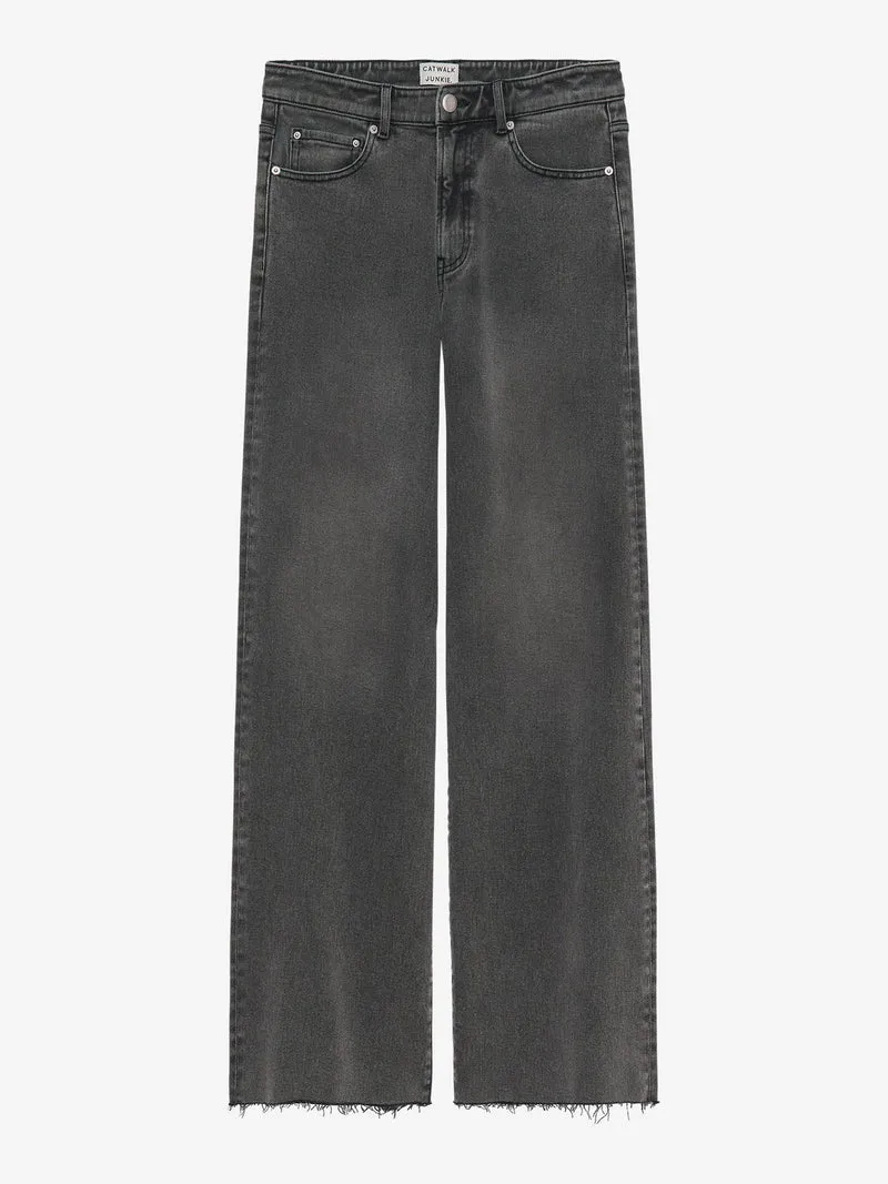 Donkergrijze loose fit jeans
