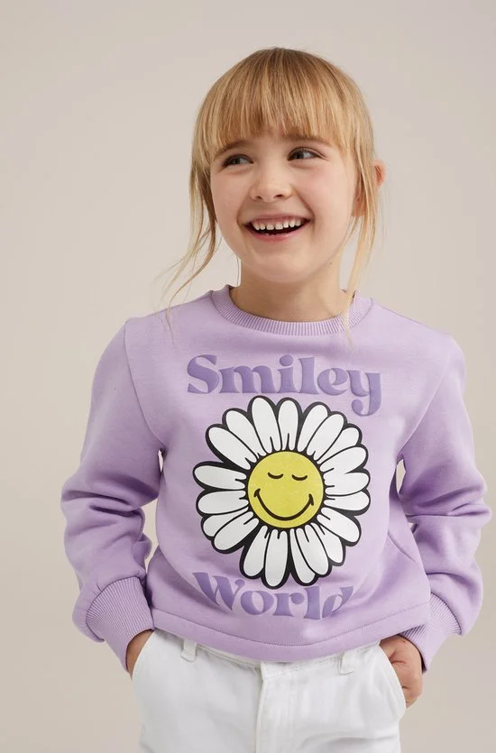 We Fashion | SmileyWorld sweater met opdruk | Meisjes | 110/116