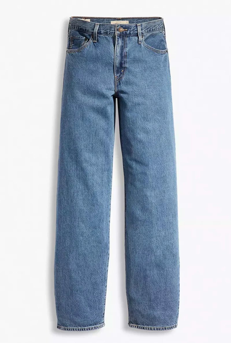 Blauwe jeans baggy dad