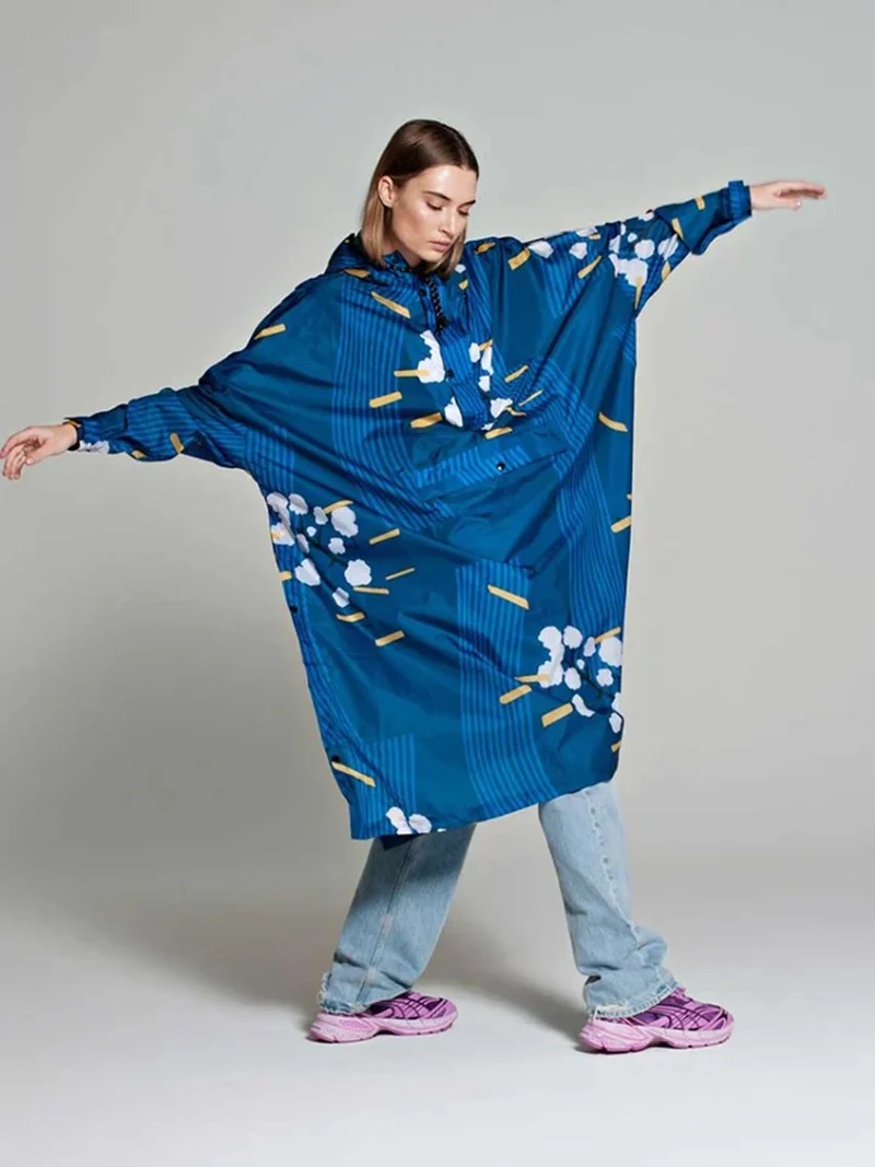 Regenponcho japanese blossom