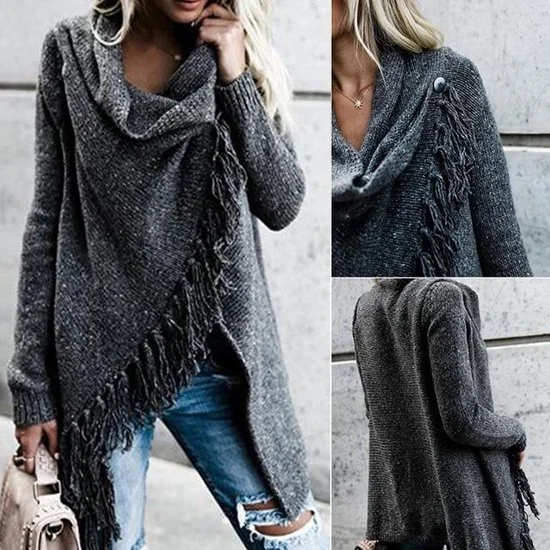 Merkloos | Gebreid Tassel Vest | Dames | L