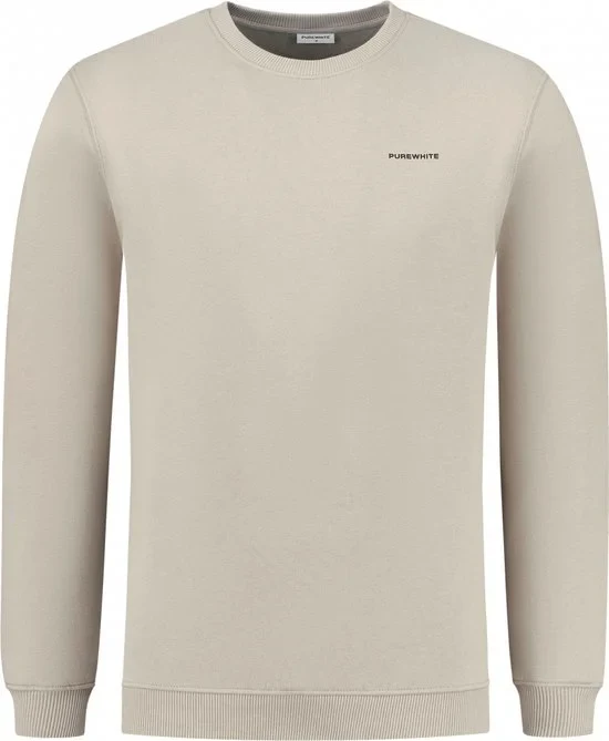 Purewhite Regular Fit Crewneck Sweater Taupe S - Nieuw Outlet