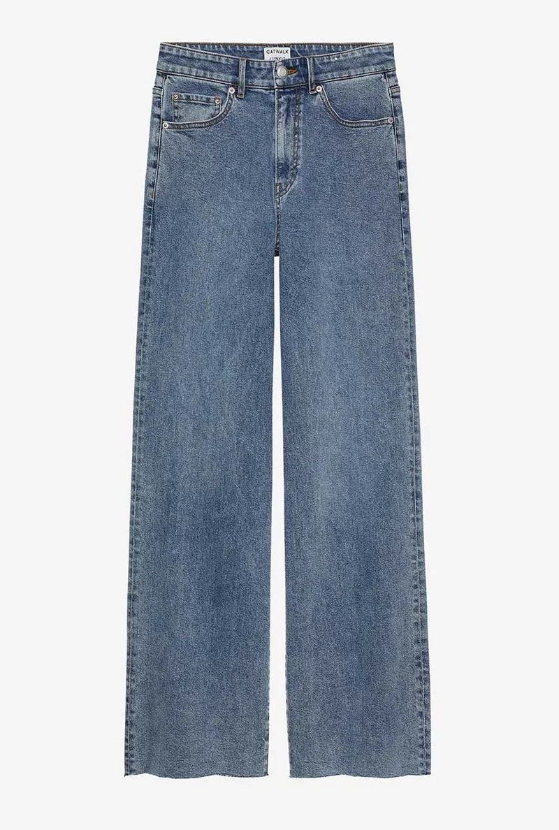 Blauwe loose fit jeans