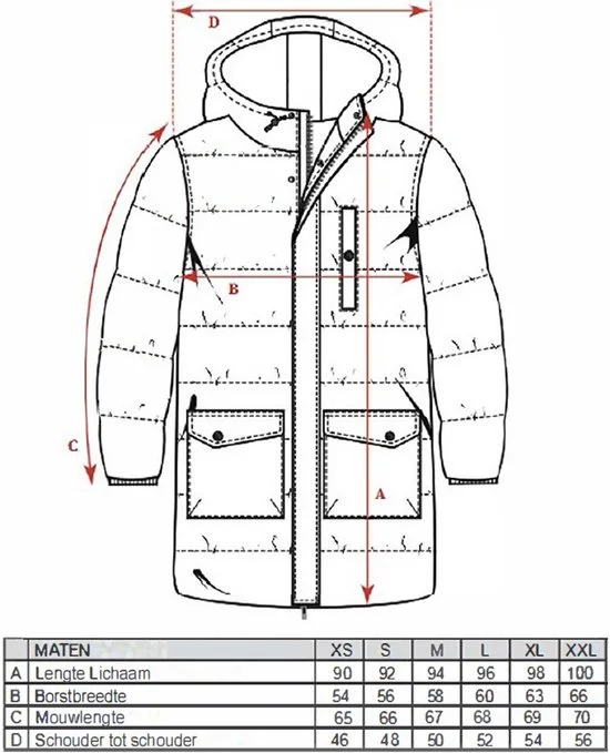 Cappuccino | Long Puffer Jacket | Heren | 2XL