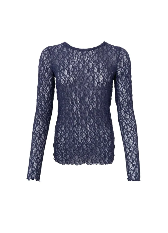 Black Colour - Bccecily Lace Blouse 41288 - Shirts - Navy