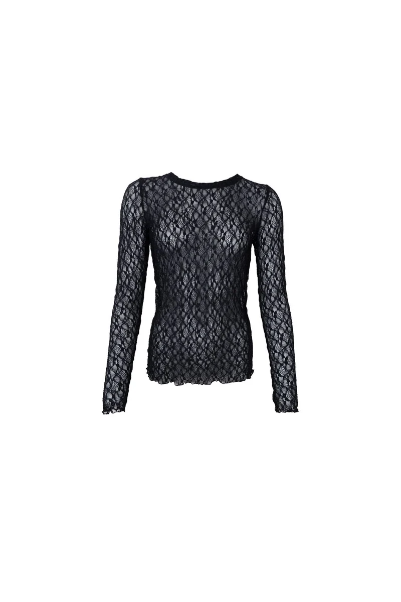 Black Colour - Bccecily Lace Blouse 41288 - Shirts - Black