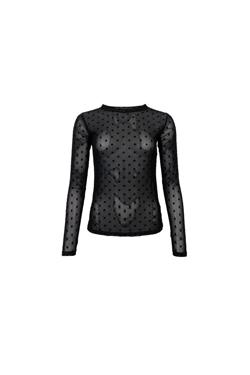 Black Colour - Bcjennie Dotted Mesh Blouse 40611 - Shirts - Army