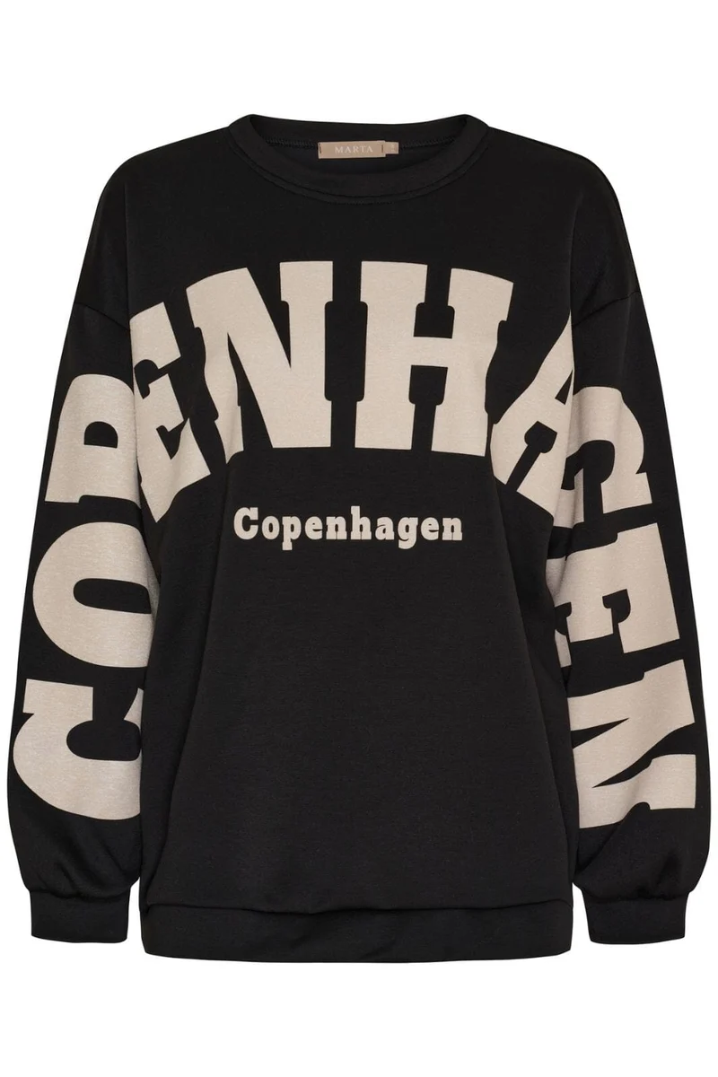 Marta Du Chateau - Mdchibiscus Sweatshirt 22659 - Black/White
