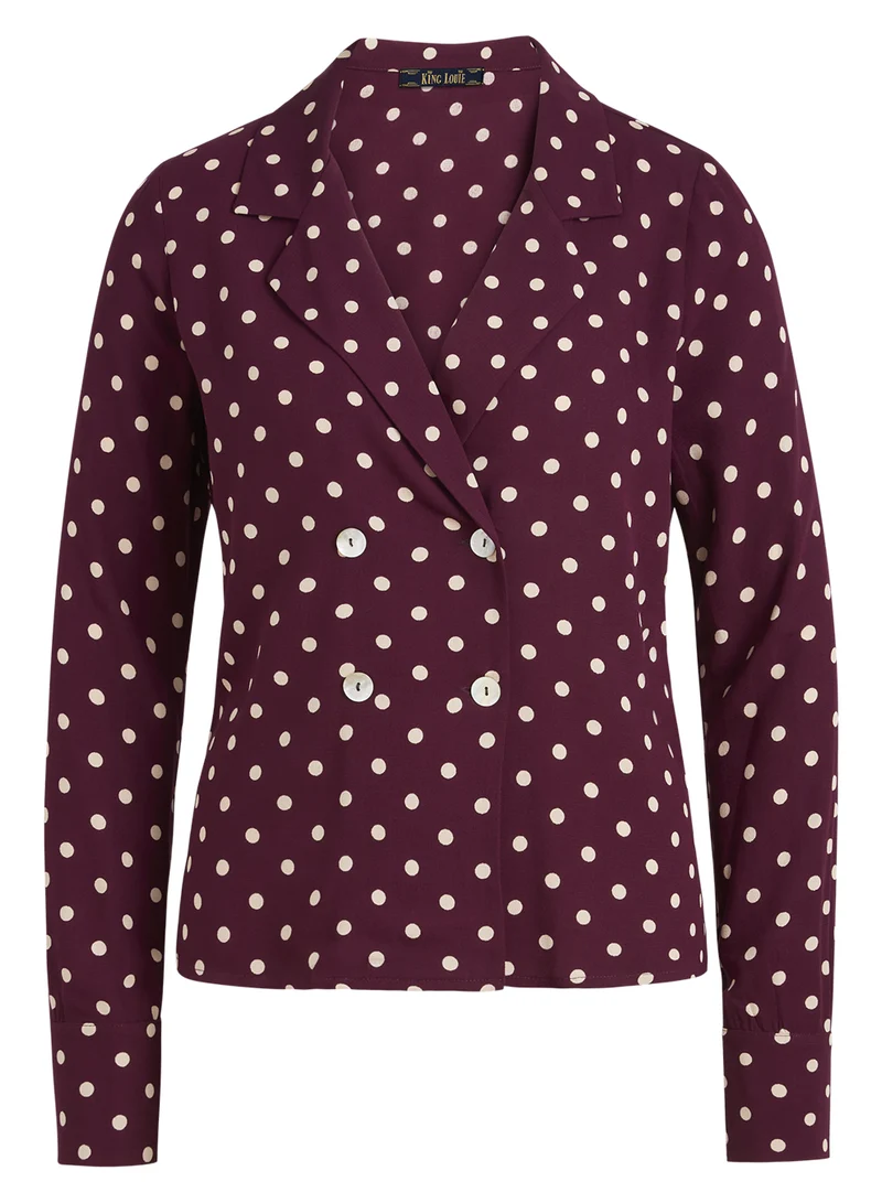 Blouse met dubbele rij knopen | King Louie Nicole blouse pablo purple rain