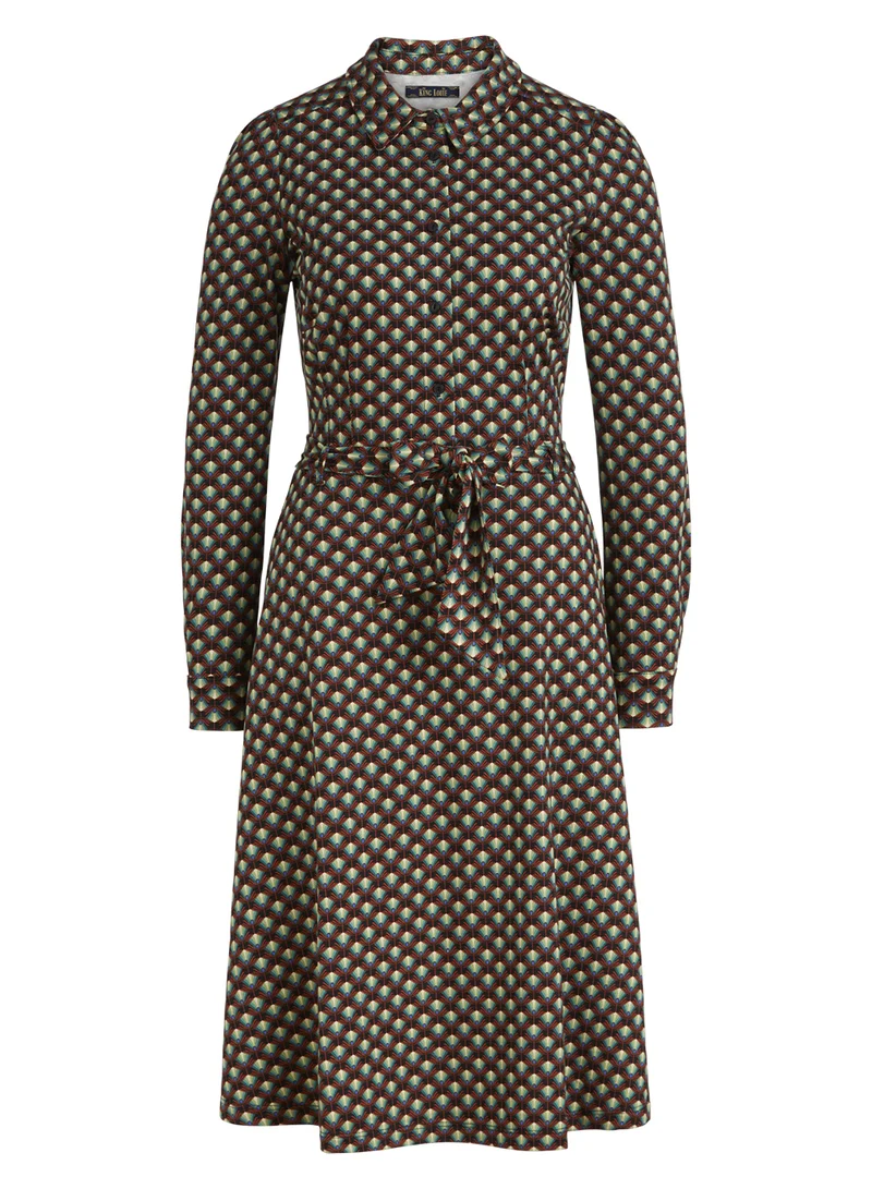Overhemdjurk met grafische print | King Louie sheeva dress rizzoli smoke green