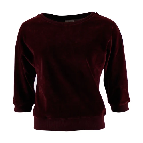 Trui velvet stof 3/4 mouw | Froy & Dind sweater Sybille velvet port