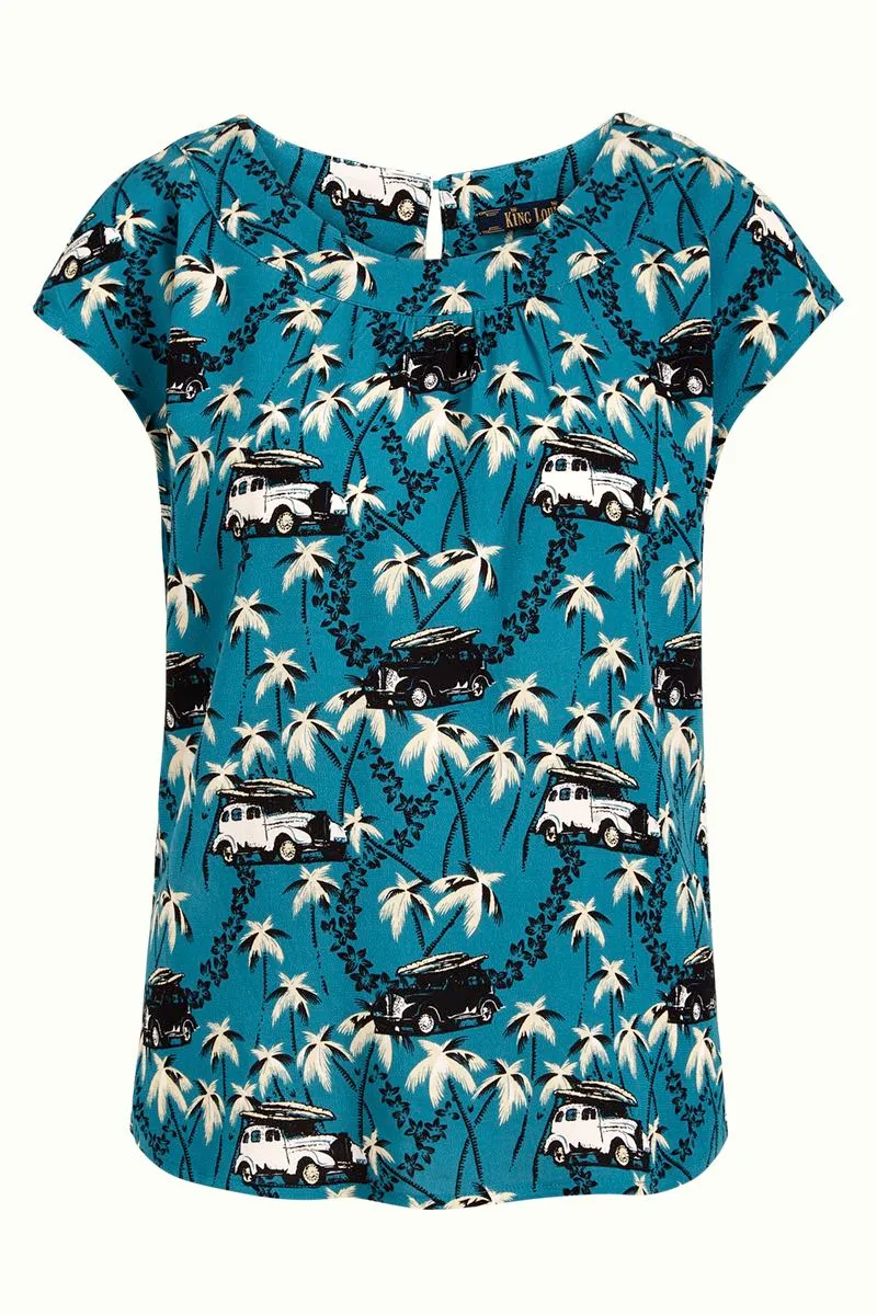 Petrol viscose top | King Louie Shirley Top Sandino Deep Teal