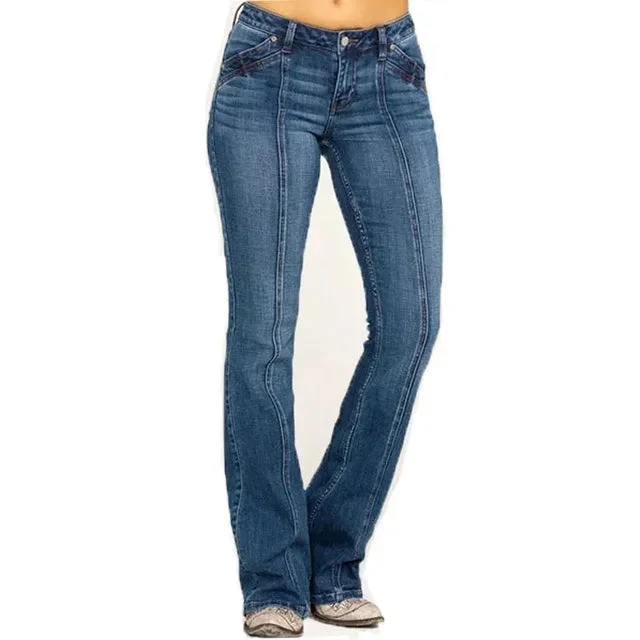 Dames Flared Jeans Retro Chic