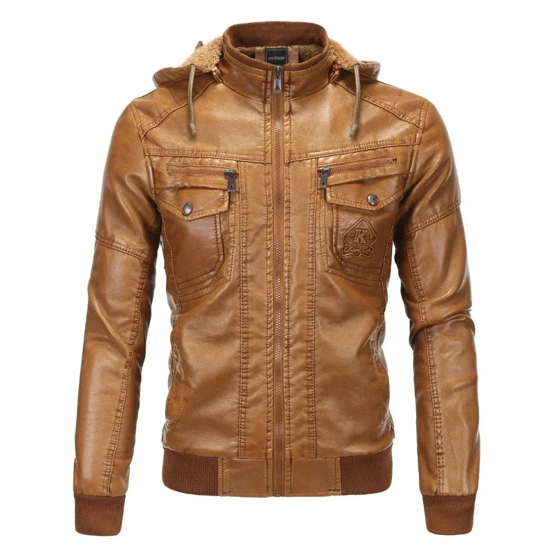 Herenjack met Capuchon PU-leer Stijlvol