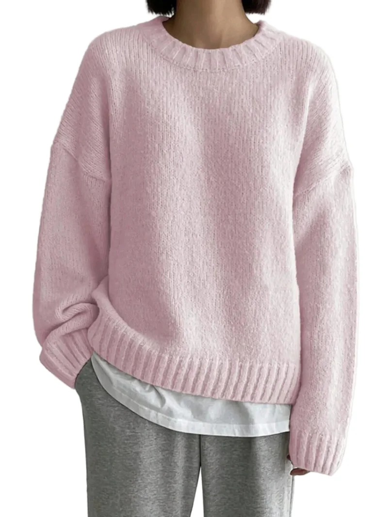 Dames Oversized Trui Ronde Hals Gebreid