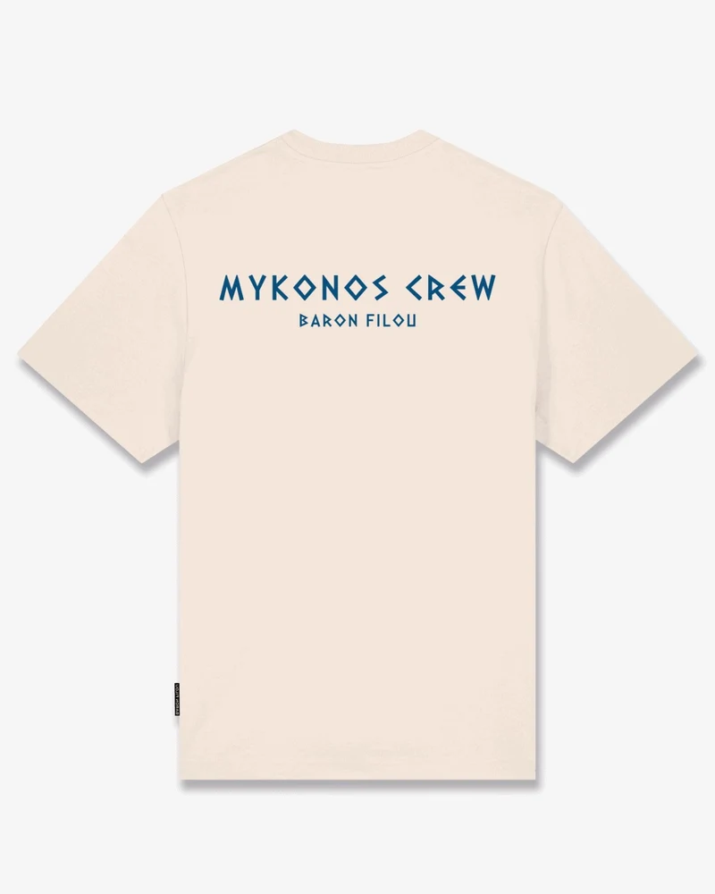 BARON FILOU T-SHIRT MYKONOS CREW OVERSIZED BACKPRINT FILOU WIT