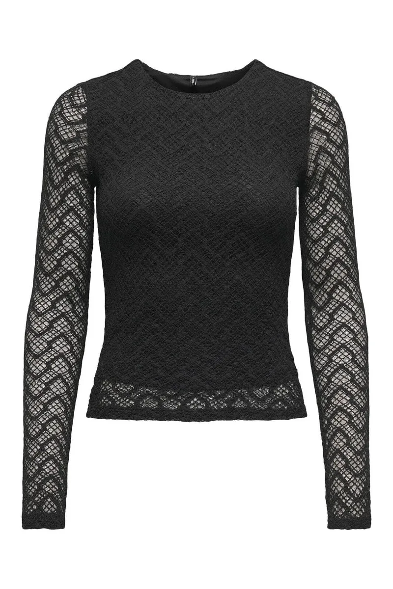 Only - Onlangila L/S Top Box - 4877608 Black