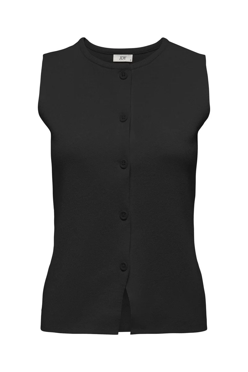 JDY - Jdyprime Life S/L On Fitted Vest Knt - 4936003 Black
