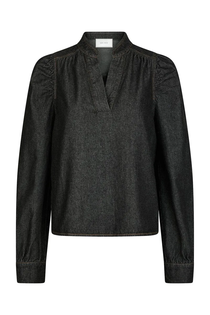 Neo Noir - Rosslyn Denim Blouse 164285 - 534 - Dark Blue