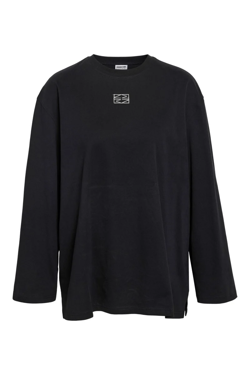 Noisy May - Nmnaja L/S Embr Top - 4862568 Black Silver Nm Embr