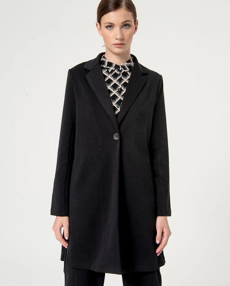 Surkana single breasted blazer 1 button black