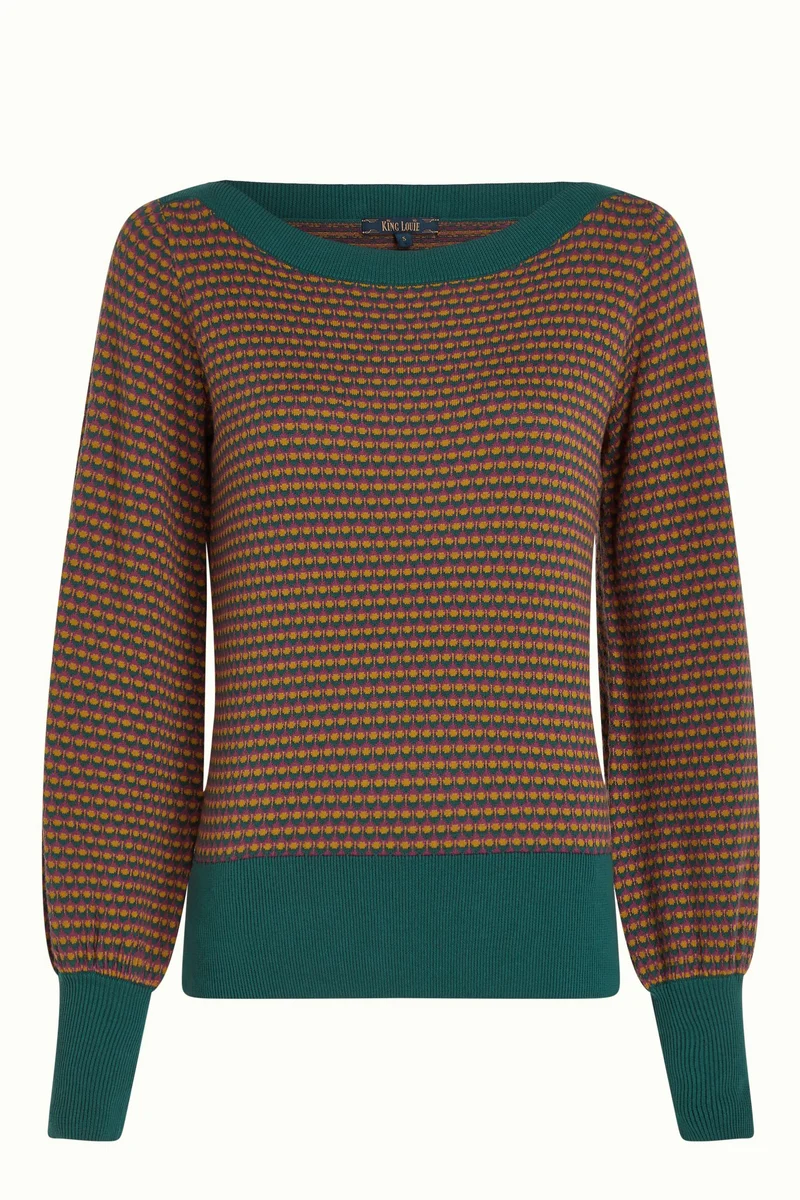 King Louie audrey bell sleeve top graham pine green