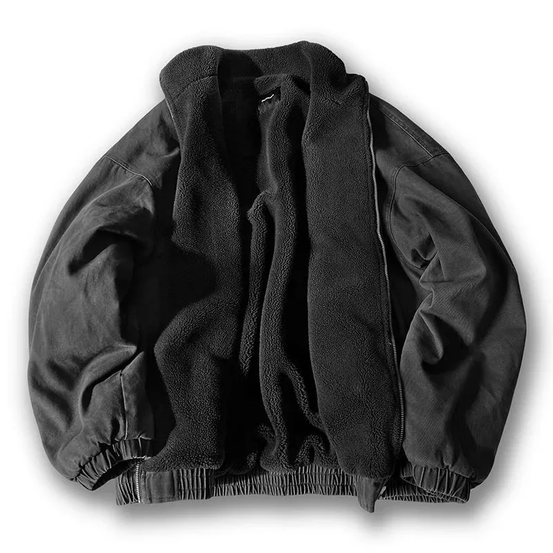 Heren Vintage Fleece Jas - Comfortabele Streetwear Winterjas