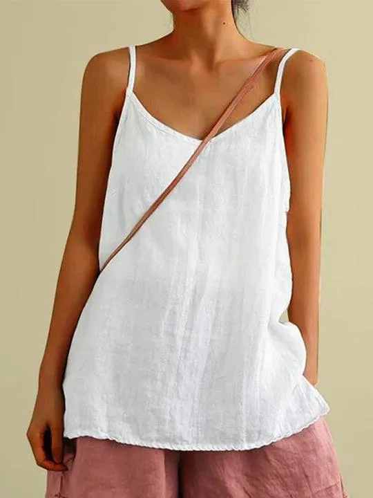 Dames Oversized V-hals Top met Spaghettibandjes - Comfort & Stijl