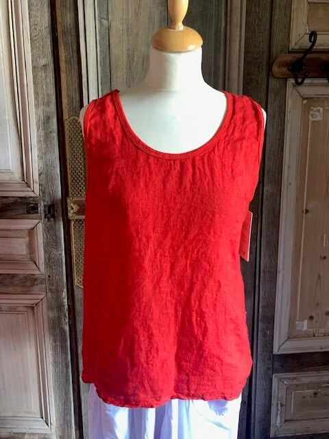 BB style linnen Mouwloze top Rood