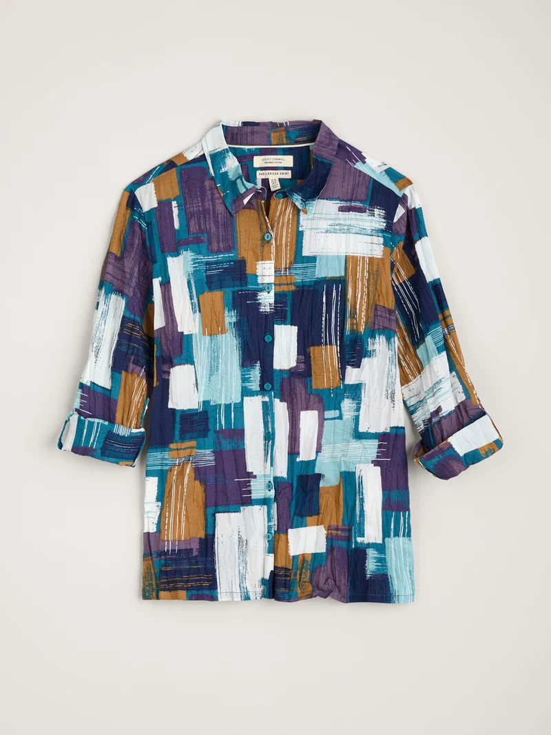 Seasalt Cornwall Larissa shirt stitched abstract starling