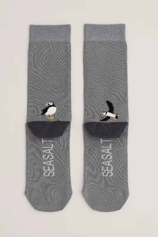 Seasalt Cornwall men's everyday socks up harbour smoke grey