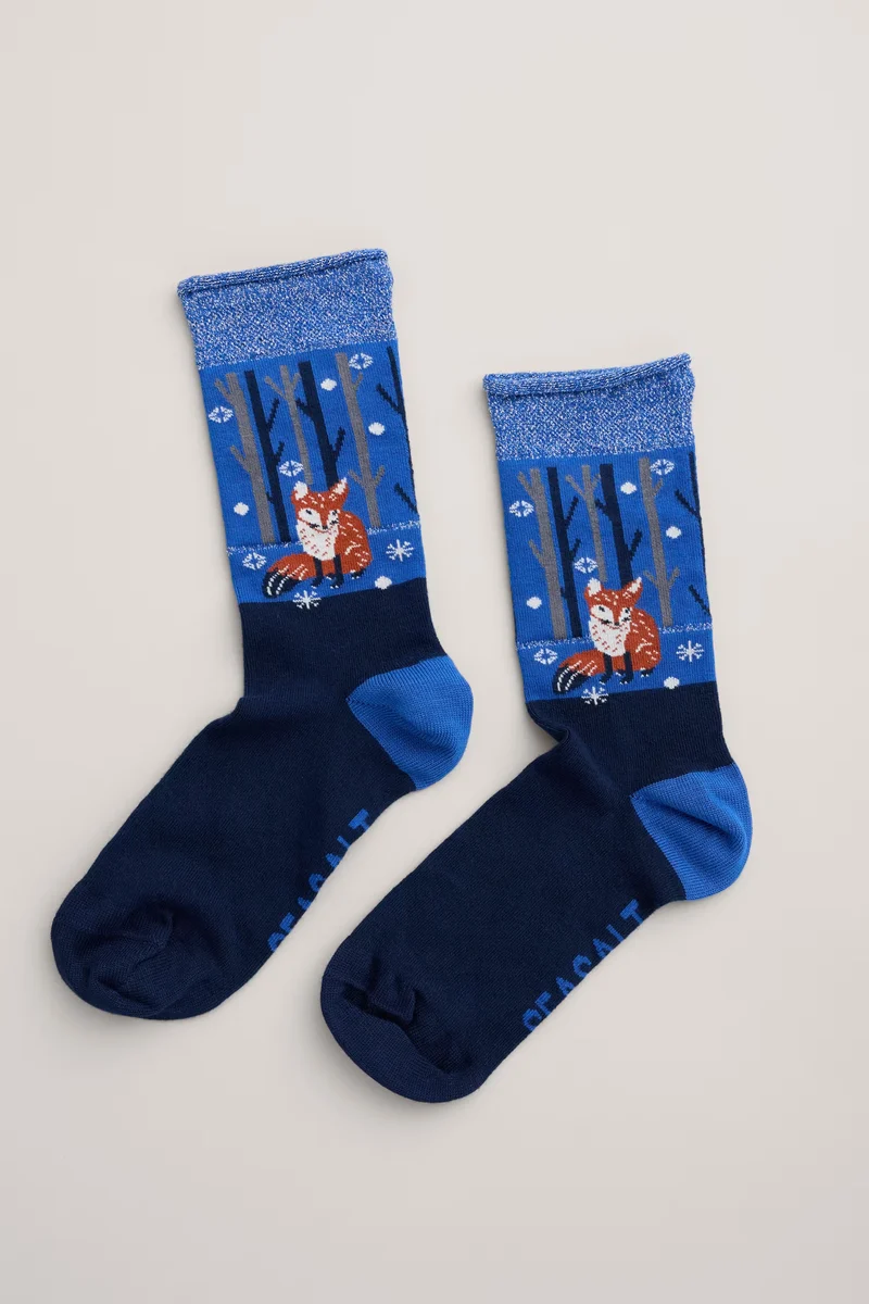 Seasalt Cornwall snowy scenes socks snow step maritime